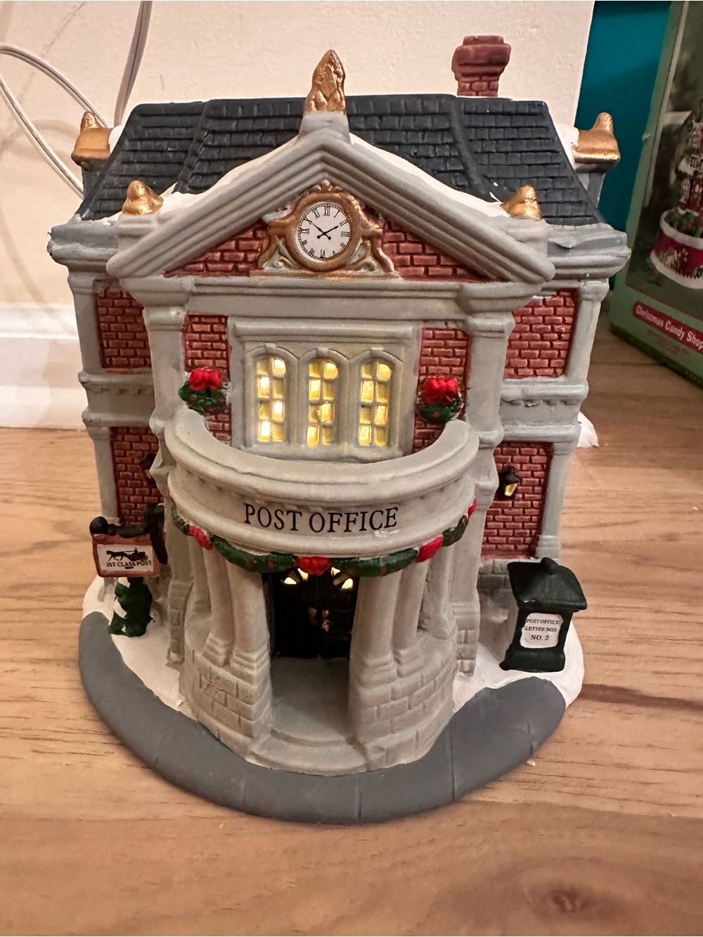 Holiday Time 2013 Victorian Village Lighted Post Office- Christmas Village